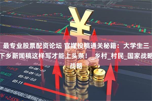 最专业股票配资论坛 官媒投稿通关秘籍：大学生三下乡新闻稿这样写才能上头条！_乡村_村民_国家战略